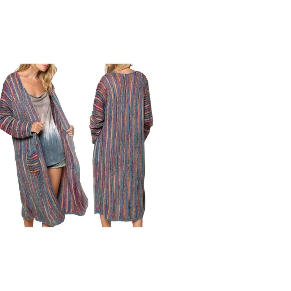 Pol Multi-Colored Duster Length Lightweight Cardi… - image 5